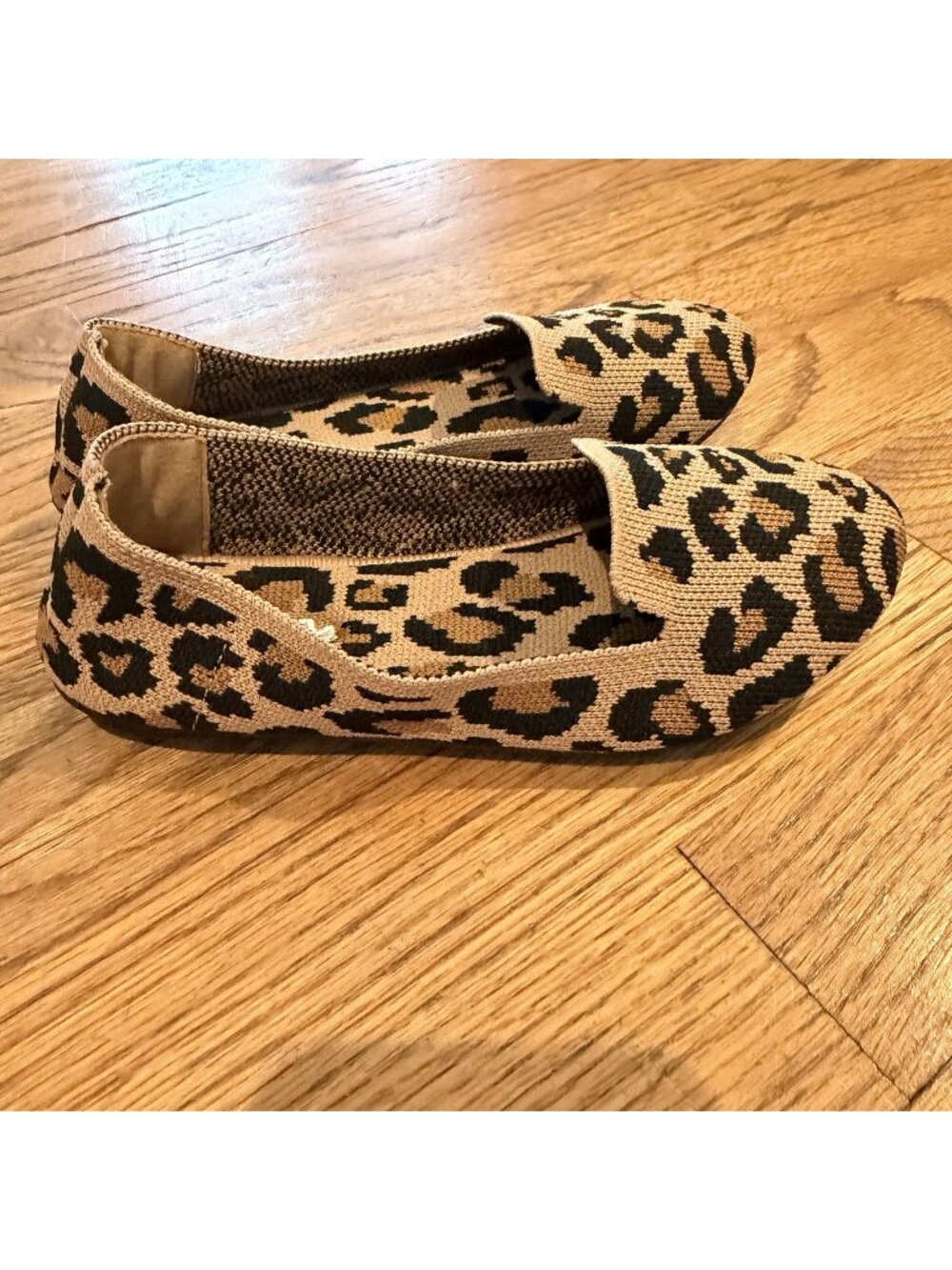 Link Girls Kids Leopard Washable Flat Shoes Brown Black Size 13